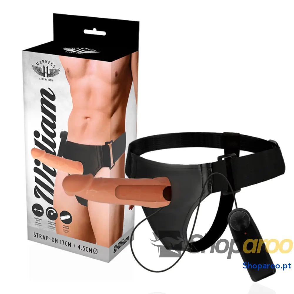 HARNESS ATTRACTION WILLIAN HOLLOW RNES COM VIBRADOR 17 CM O 4.5