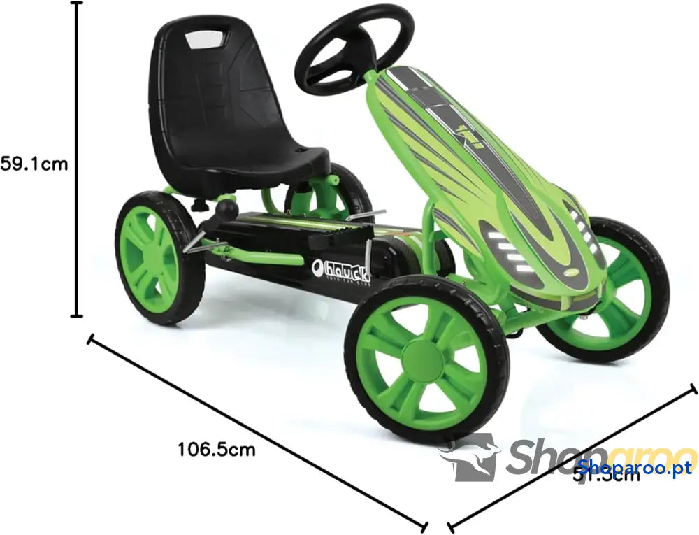 hauck Speedster Kart Pedais para crianças Go de 4 anos a 50 kg travão mão assento ajustável em 3 posições moldura aço