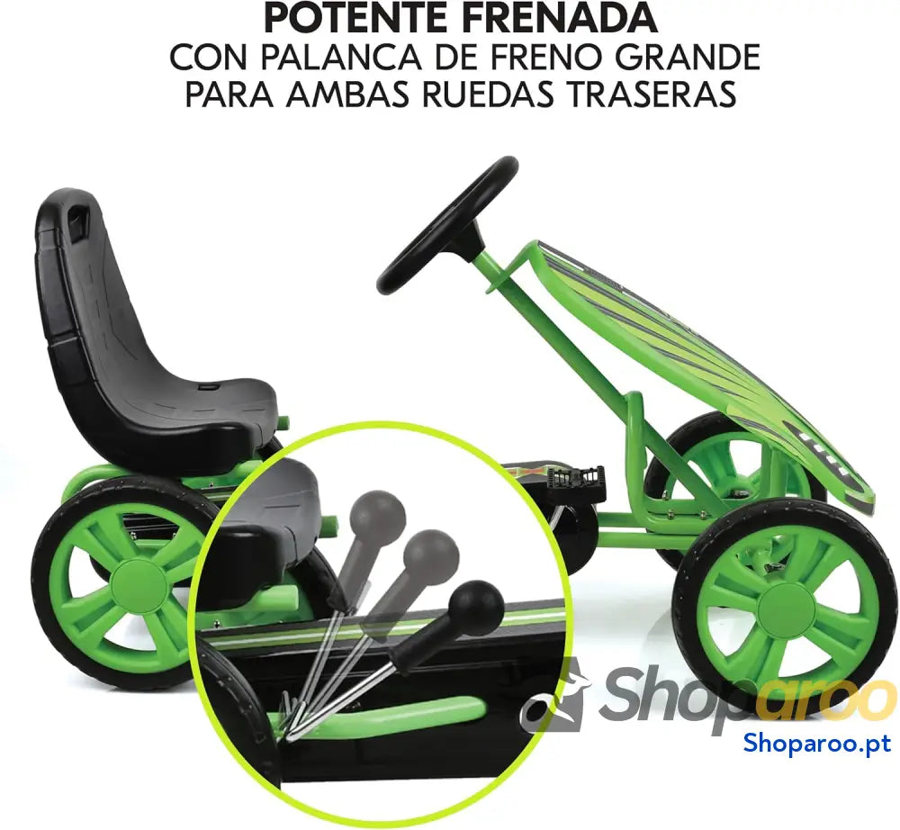 hauck Speedster Kart Pedais para crianças Go de 4 anos a 50 kg travão mão assento ajustável em 3 posições moldura aço