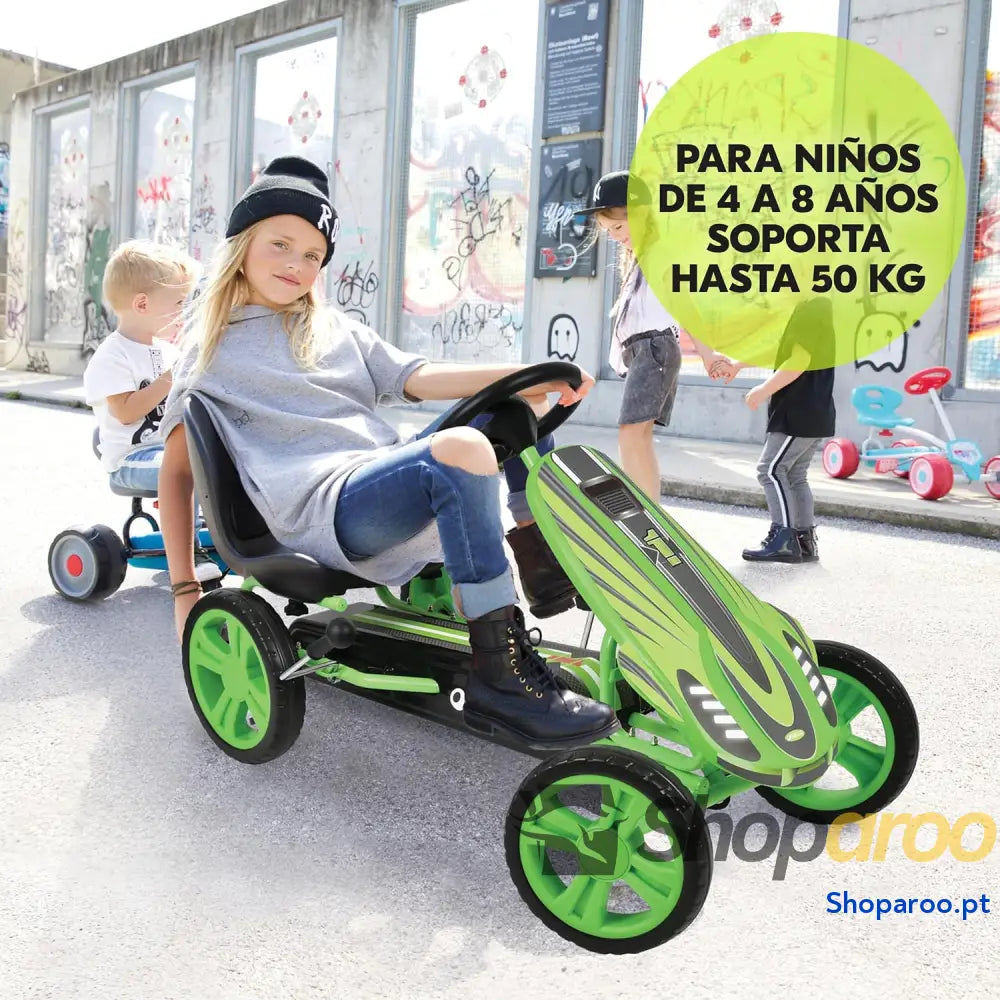 hauck Speedster Kart Pedais para crianças Go de 4 anos a 50 kg travão mão assento ajustável em 3 posições moldura aço