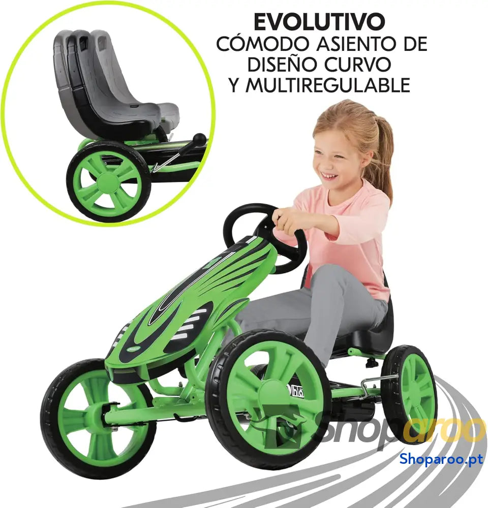 hauck Speedster Kart Pedais para crianças Go de 4 anos a 50 kg travão mão assento ajustável em 3 posições moldura aço