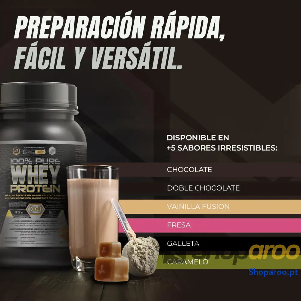 Healthy Fusion Whey Protein | Proteína pura com Colágeno + Magnésio | Melhora os seus treinos | Protege e aumenta