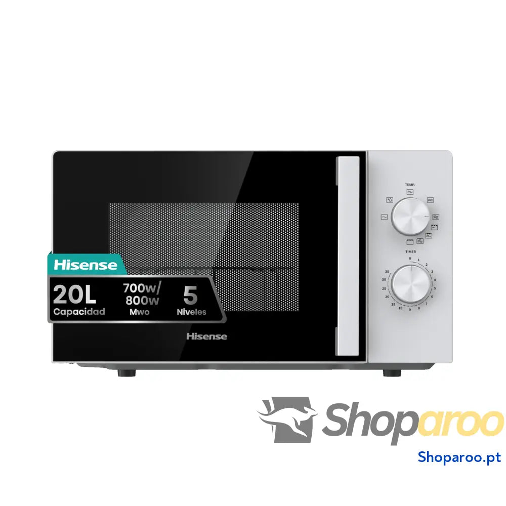 Hisense H20MOBP1G micro ondas com brilho de 20 l 700 W potência 800 Grill revestimento cerâmico vidro premium 5 níveis