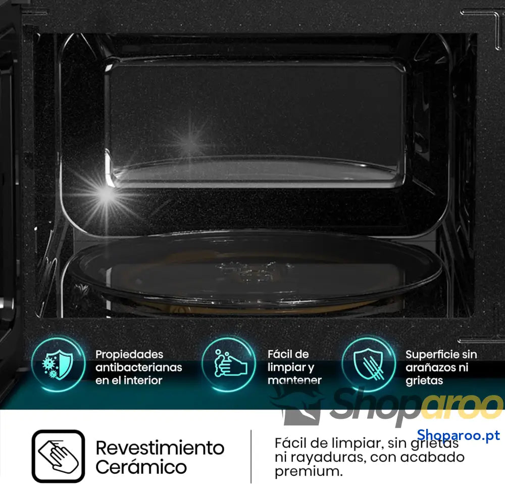 Hisense H20MOBP1G micro ondas com brilho de 20 l 700 W potência 800 Grill revestimento cerâmico vidro premium 5 níveis