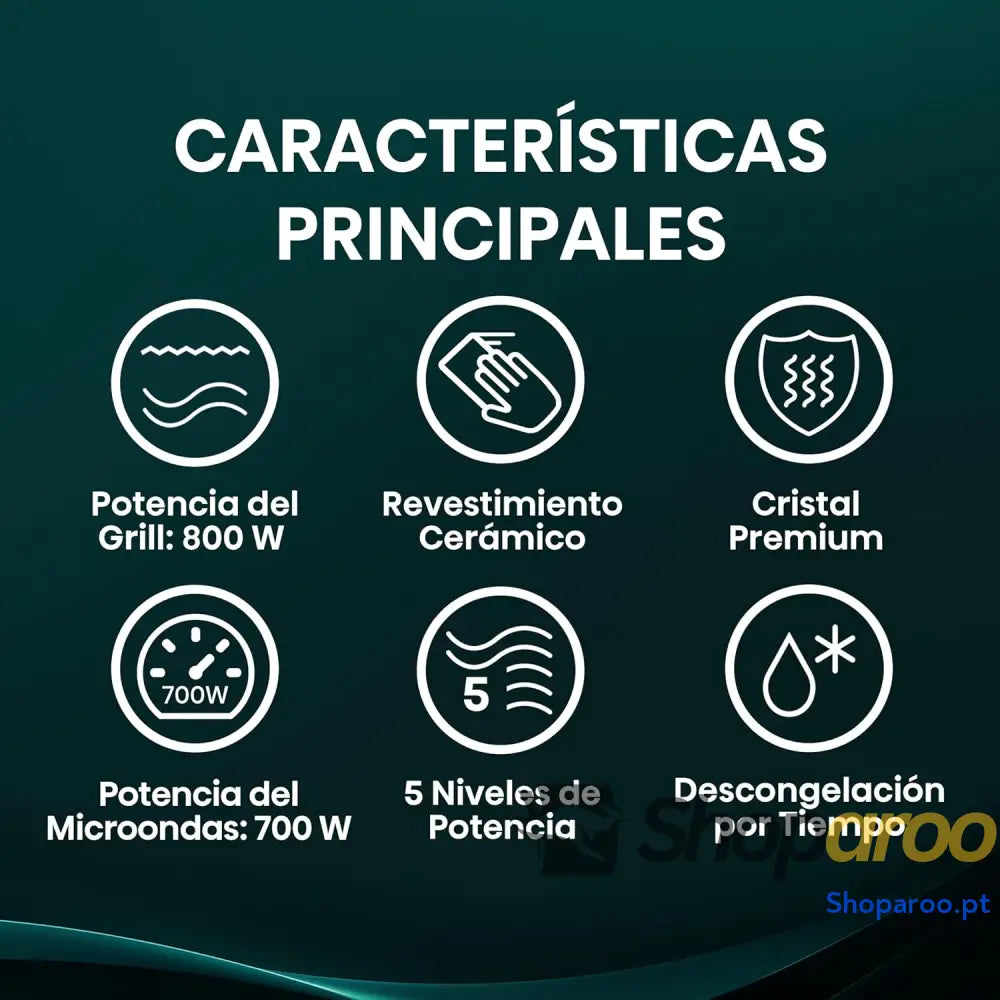 Hisense H20MOBP1G micro ondas com brilho de 20 l 700 W potência 800 Grill revestimento cerâmico vidro premium 5 níveis