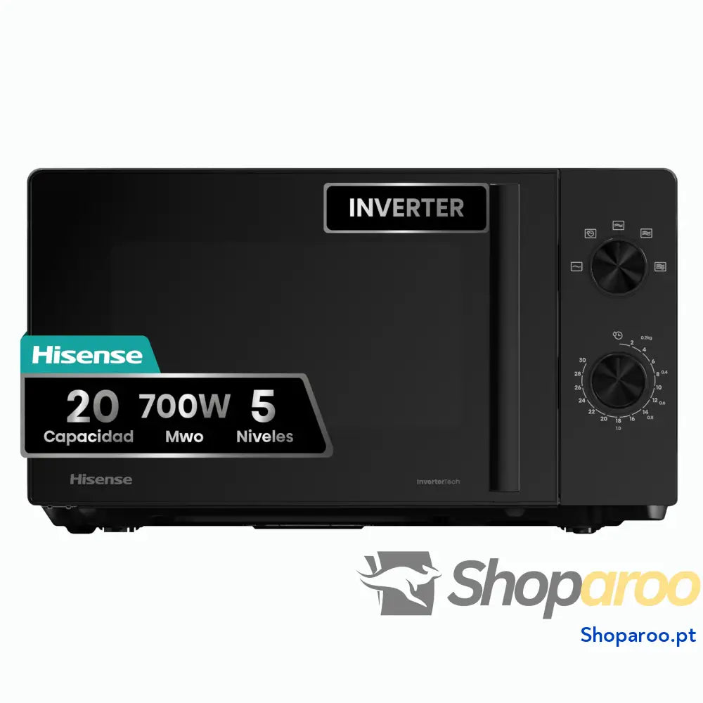 Hisense H20MOBP1G micro ondas com brilho de 20 l 700 W potência 800 Grill revestimento cerâmico vidro premium 5 níveis