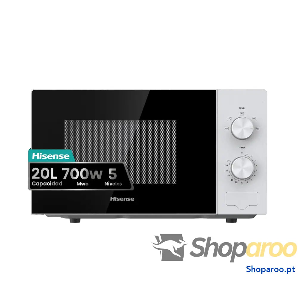 Hisense H20MOBP1G micro ondas com brilho de 20 l 700 W potência 800 Grill revestimento cerâmico vidro premium 5 níveis