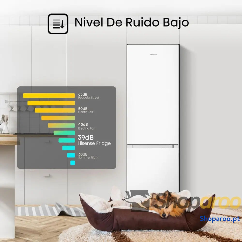 Hisense RB343D4CWE Frigoríficos Combi 269 L classe E 55 cm x 180 abertura de portas 90º porta reversível gavetas frutas