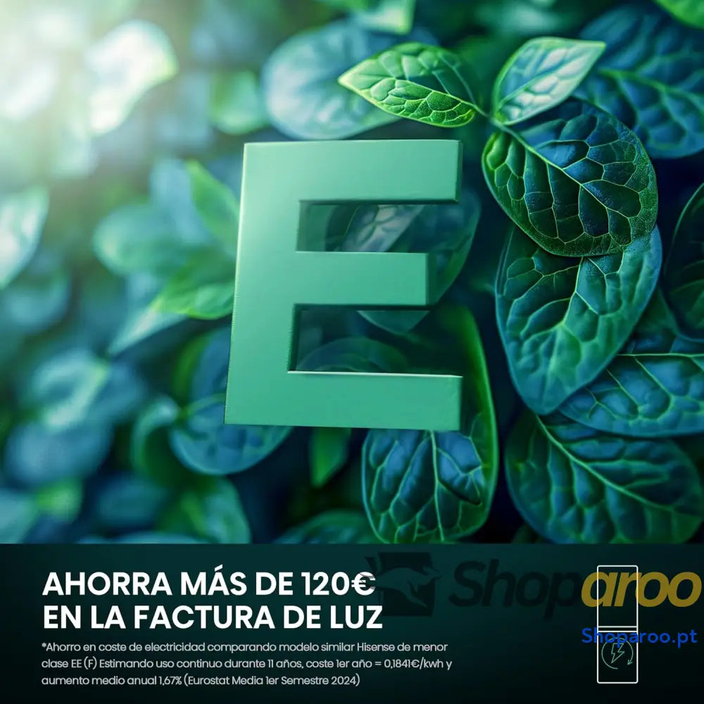 Hisense RB440N4BWE Frigorífico Combinado classe E eficiente capacidade de 336 l com 200 cm altura super freeze