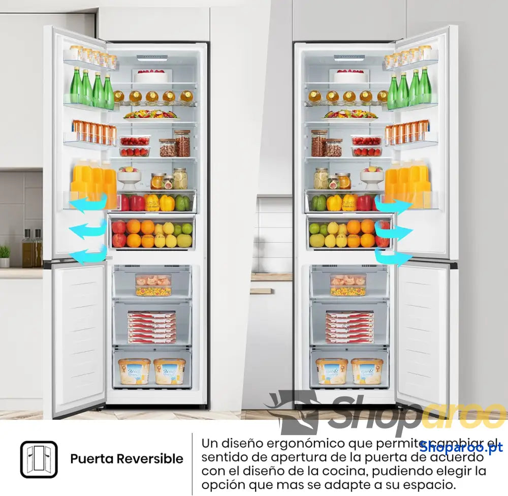 Hisense RB440N4BWE Frigorífico Combinado classe E eficiente capacidade de 336 l com 200 cm altura super freeze