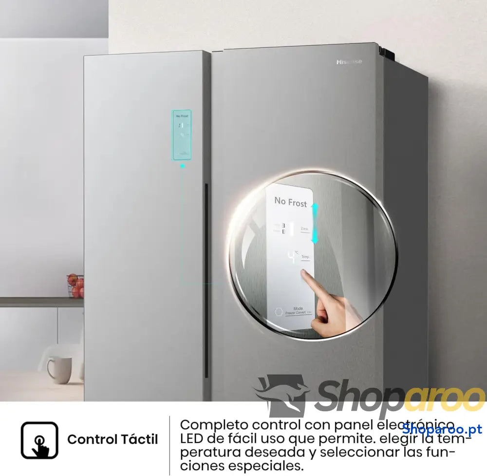 Hisense RS711N4ACE Frigorífico Side by capacidade 547 l com 178,6 cm de altura sem rost super frio alarme porta aberta