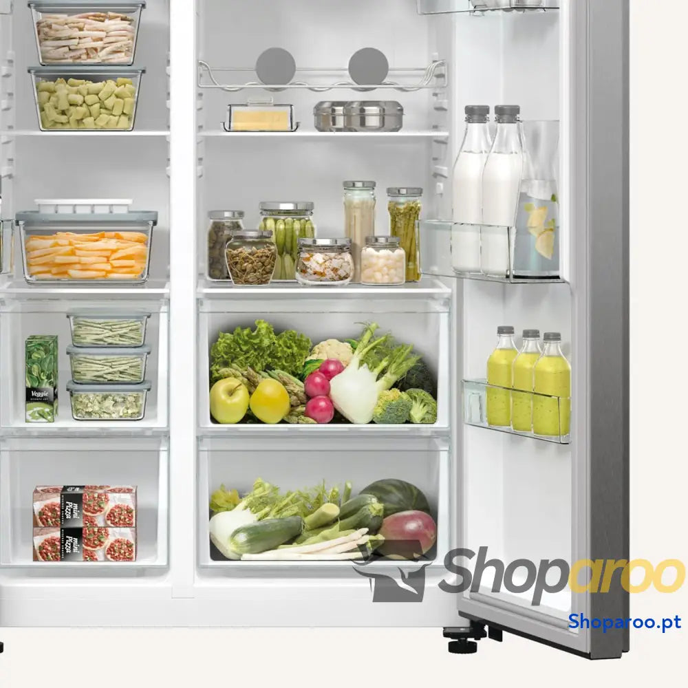 Hisense RS711N4ACE Frigorífico Side by capacidade 547 l com 178,6 cm de altura sem rost super frio alarme porta aberta