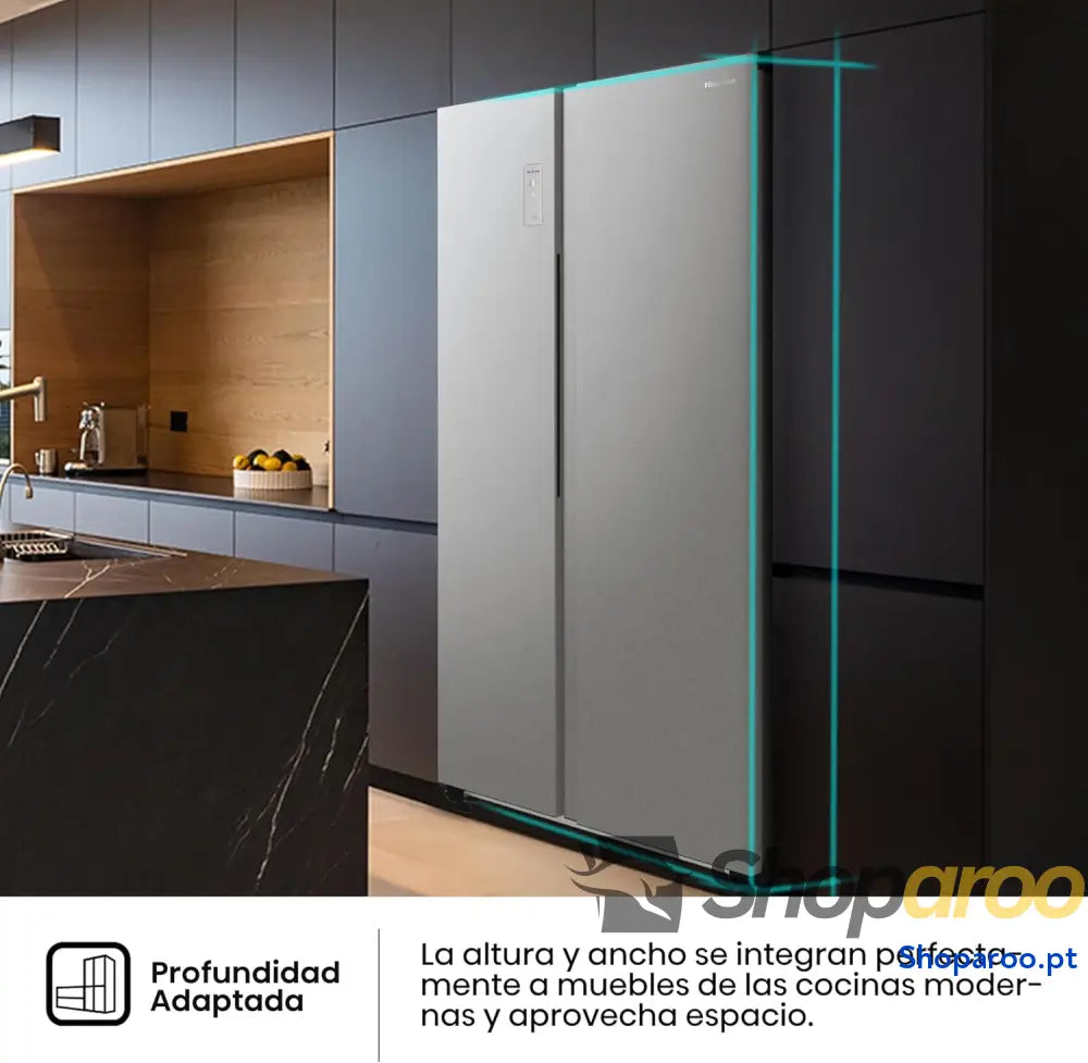 Hisense RS711N4ACE Frigorífico Side by capacidade 547 l com 178,6 cm de altura sem rost super frio alarme porta aberta
