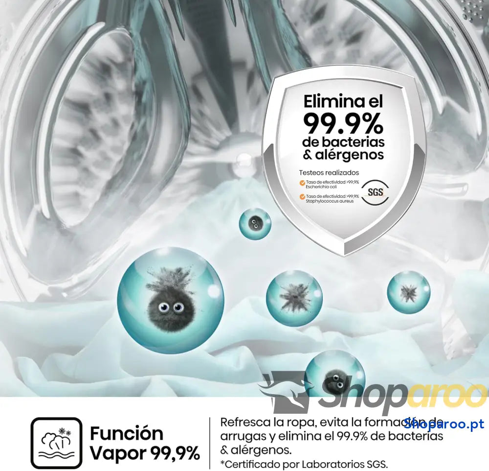 Hisense WF1Q8041BW2 Máquina de lavar roupa classe A 8 kg 1400 rpm altura 85 cm x largura 60 branco função vapor 99,9%