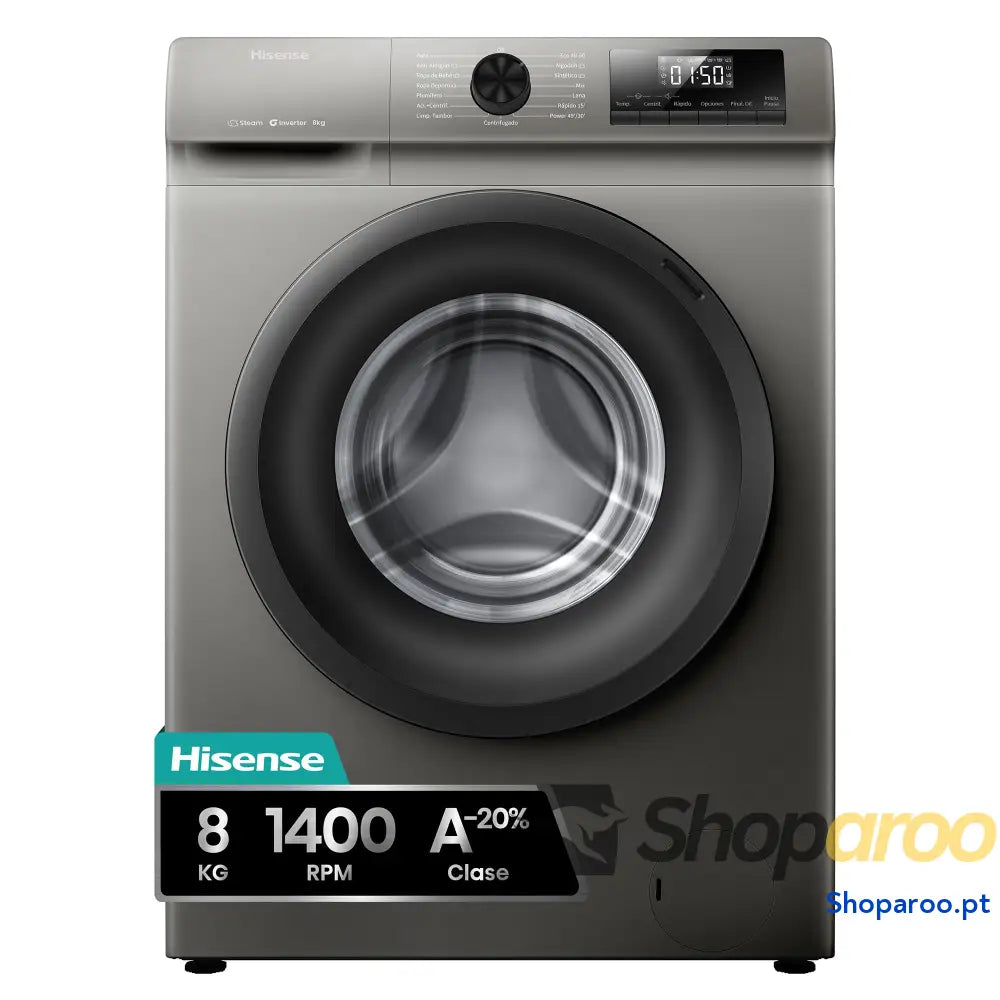 Hisense WF1Q8041BW2 Máquina de lavar roupa classe A 8 kg 1400 rpm altura 85 cm x largura 60 branco função vapor 99,9%
