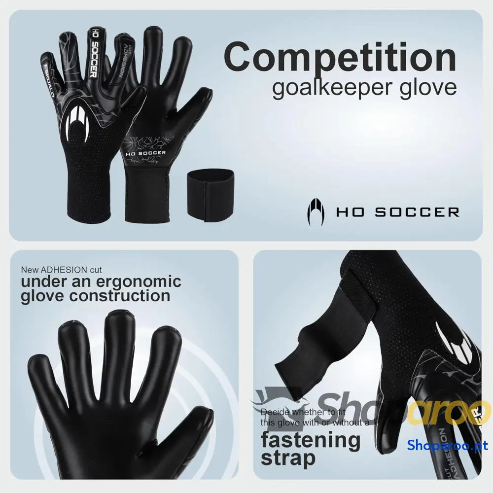 HO Soccer ESKUALO Blackout luvas de guarda redes
