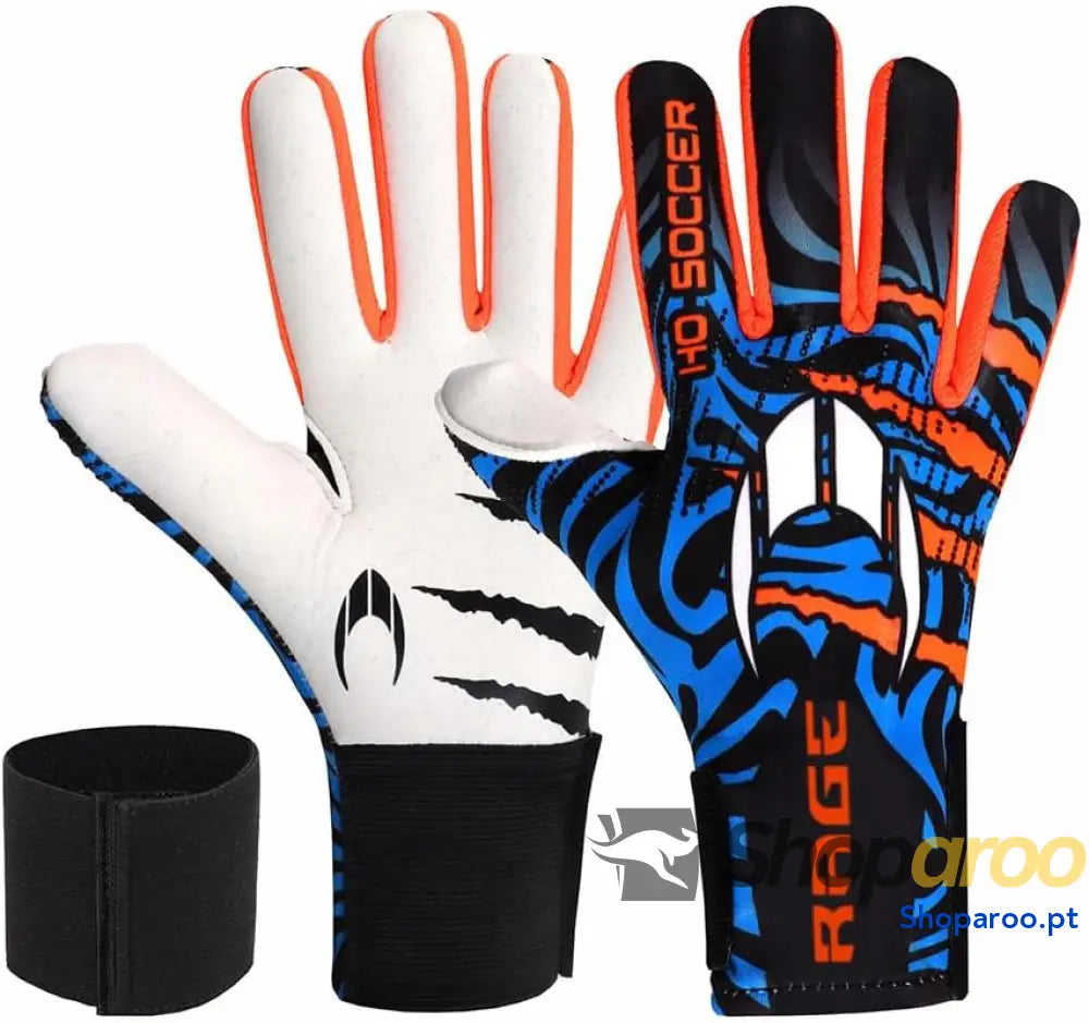 HO SOCCER Rage Plus Hazard V2 Blue Luvas de guarda redes unissex azul/laranja