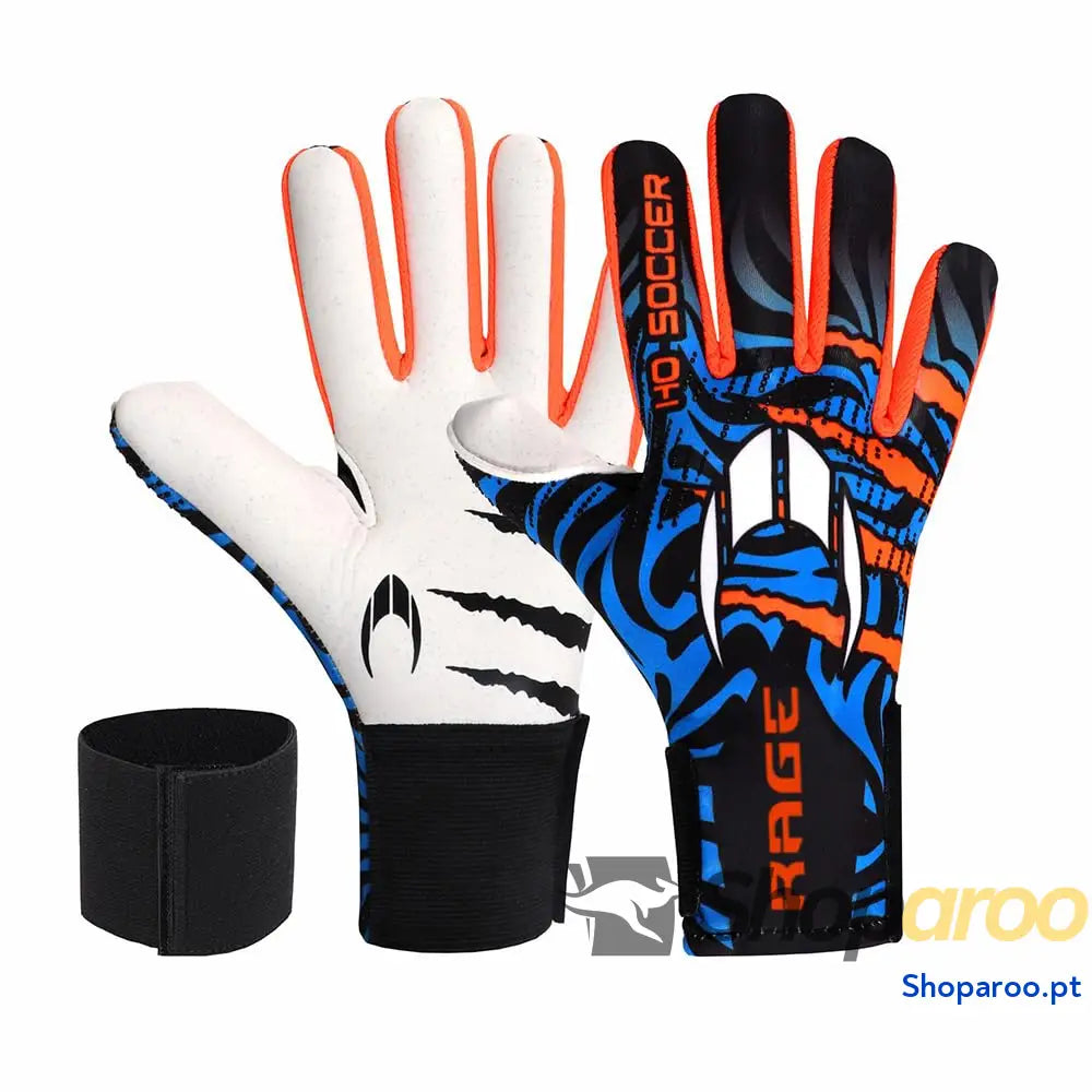 HO SOCCER Rage Plus Hazard V2 Blue Luvas de guarda redes unissex azul/laranja