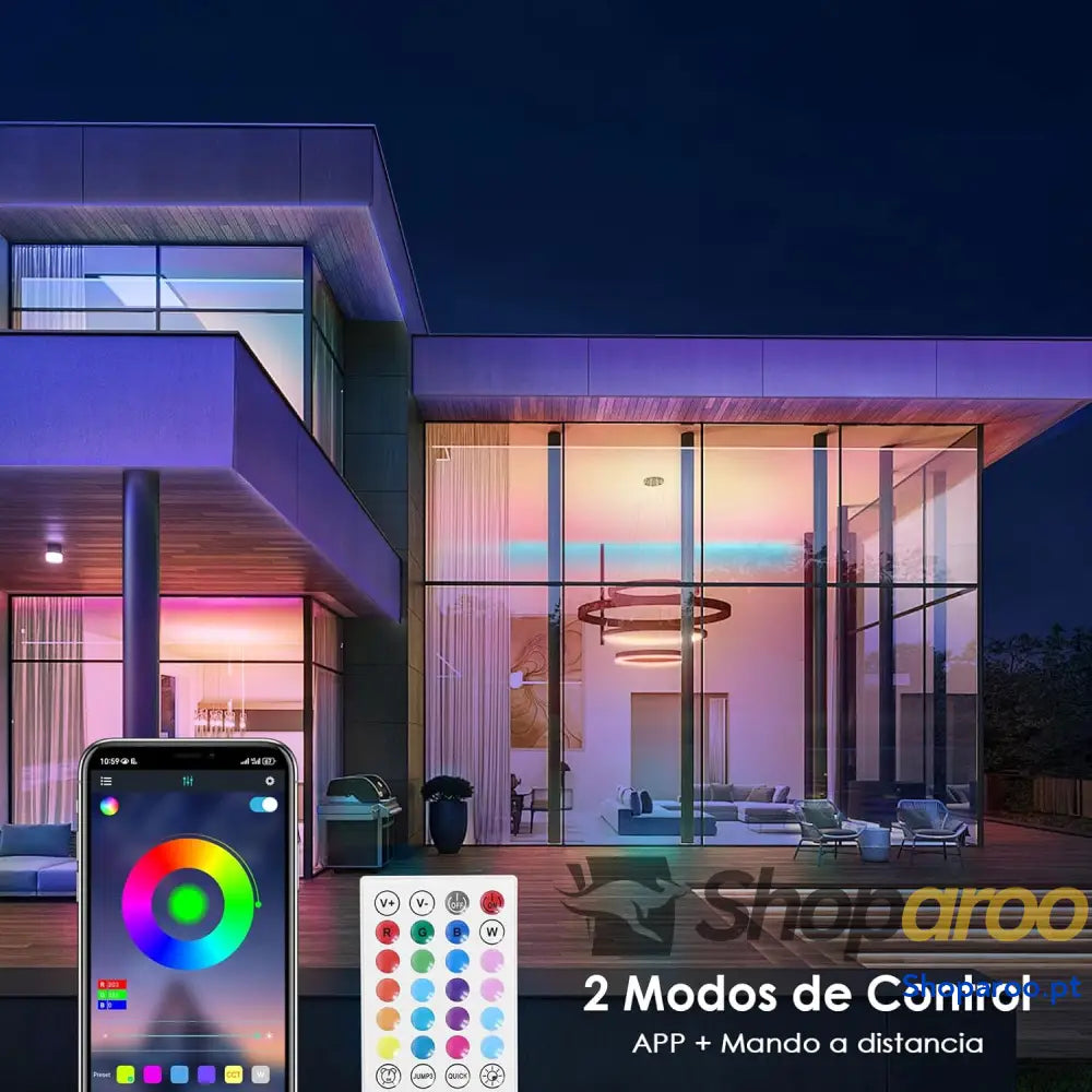 Faixa LED 5 m 30 LED/metro 24 V RGB luzes 150 APP e controlo remoto modo de música para quarto sala cozinha bar festa
