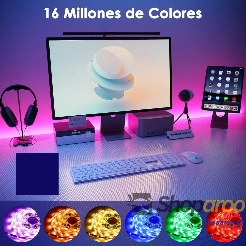 Faixa LED 5 m 30 LED/metro 24 V RGB luzes 150 APP e controlo remoto modo de música para quarto sala cozinha bar festa