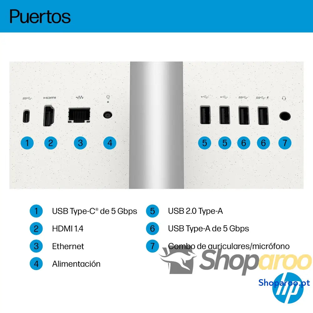 HP 27-cr0005ss - Computador Full HD de 27’’ com câmara sem fios teclado e rato (AMD Ryzen 7 7730U 16 GB RAM SSD 1 TB
