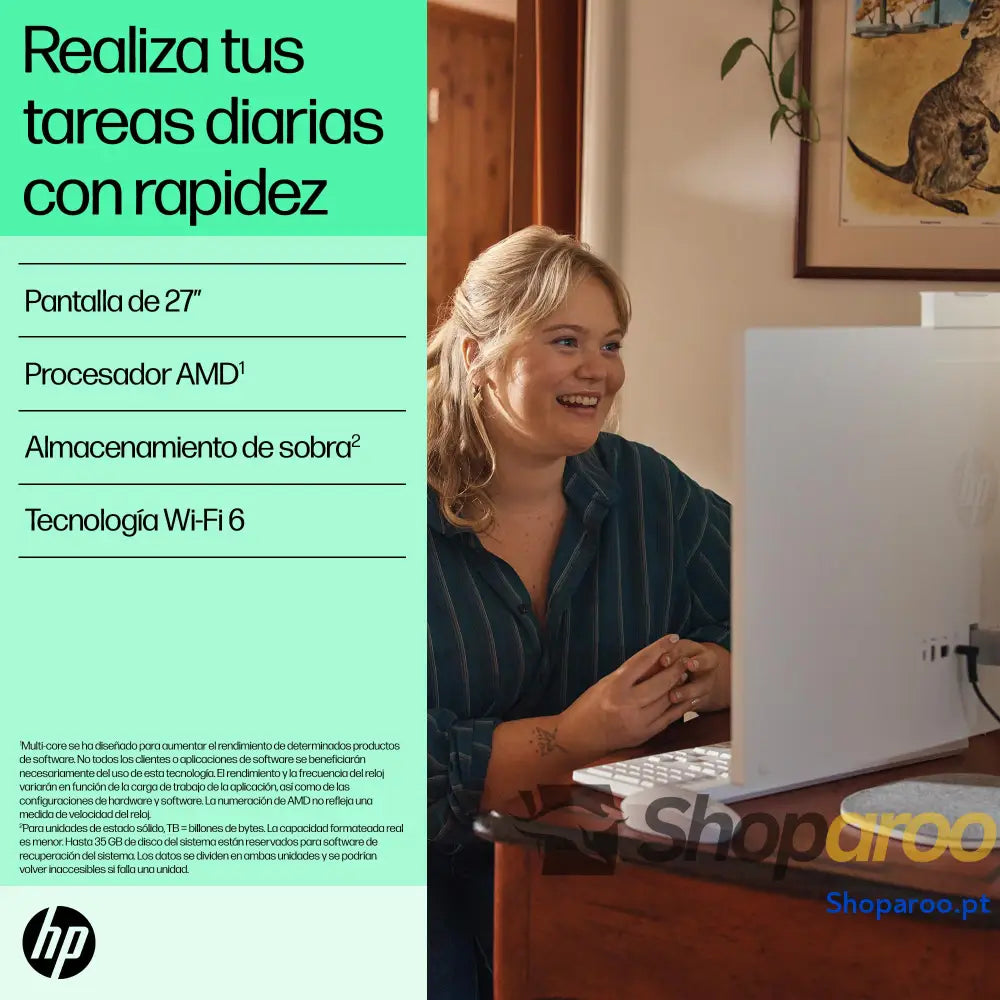HP 27-cr0005ss - Computador Full HD de 27’’ com câmara sem fios teclado e rato (AMD Ryzen 7 7730U 16 GB RAM SSD 1 TB