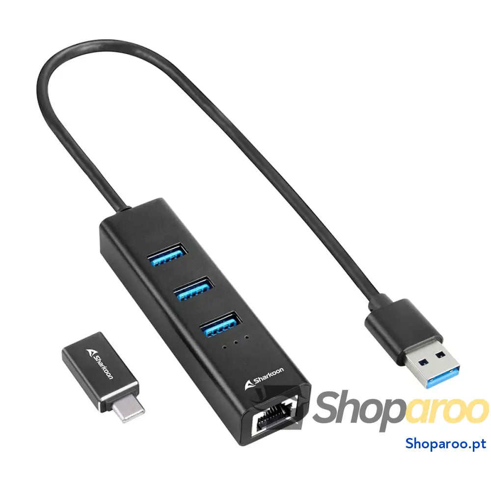 Hub USB 4 Portas Sharkoon Preto
