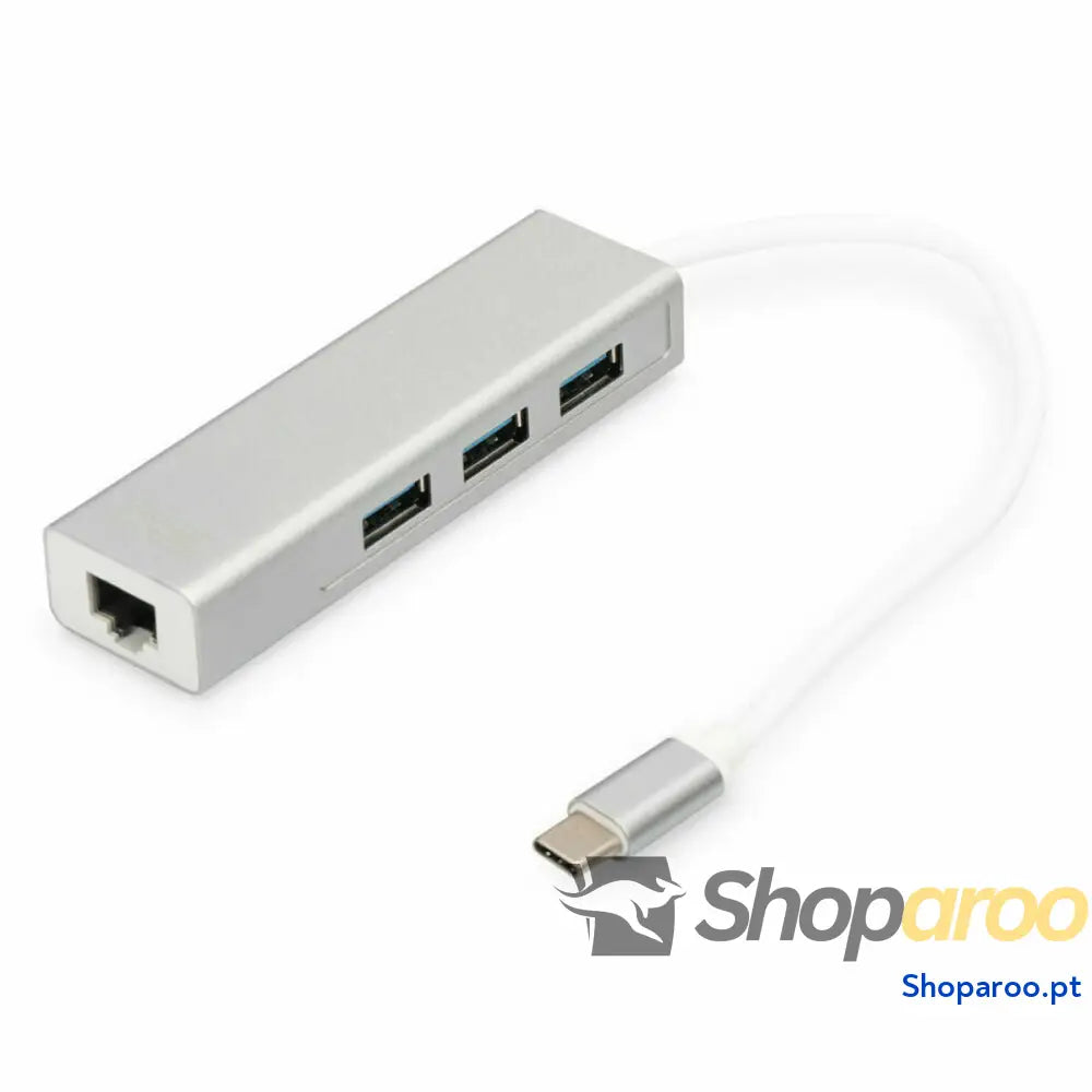 Hub USB Digitus DA-70255 Cinzento Branco/Cinzento Prateado