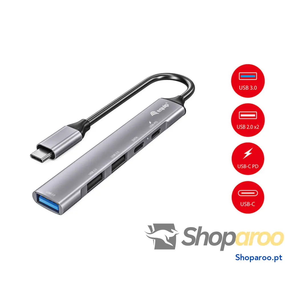 Hub USB Equip LIFE 2 Prateado