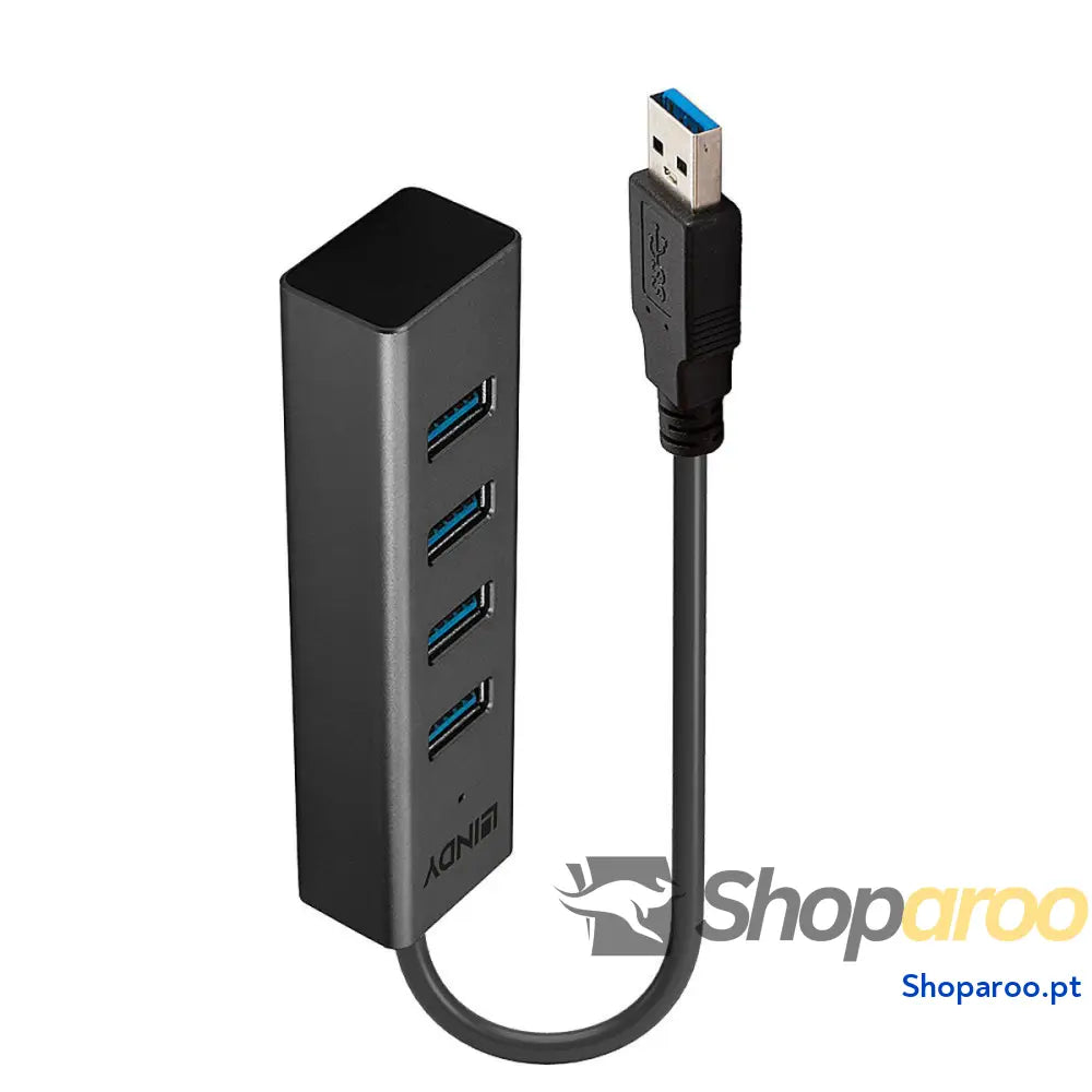 Hub USB LINDY 43324 Preto