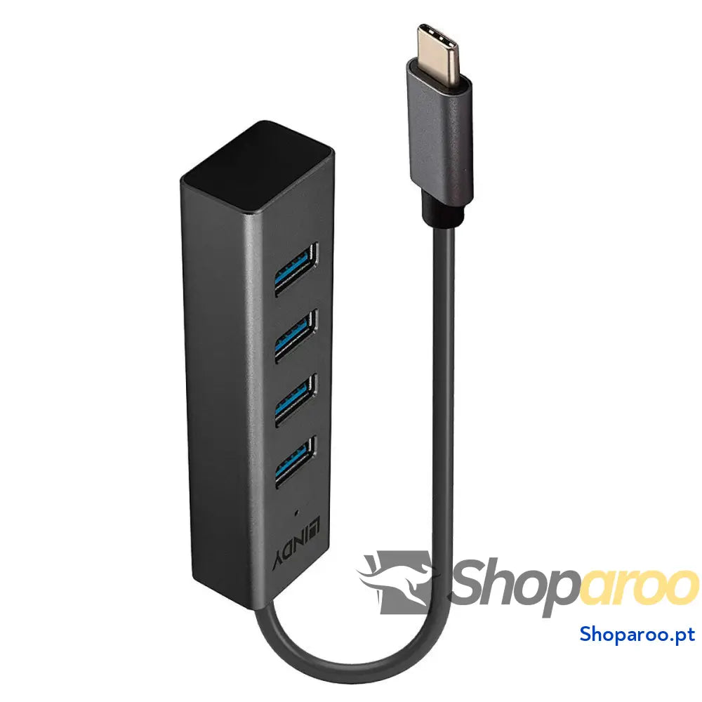 Hub USB LINDY 43325 Cinzento