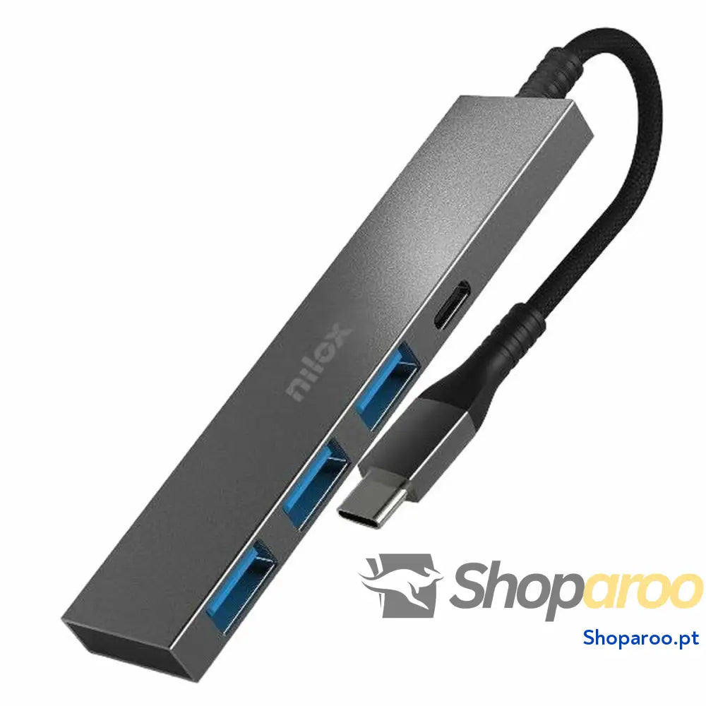 Hub USB Nilox Hubs USB-C x 4 Preto