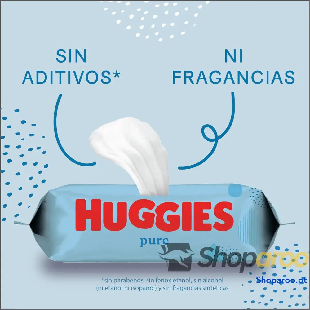 Huggies Pure Toalhitas para bebé 18 pacotes de 56 unidades (total 1008)
