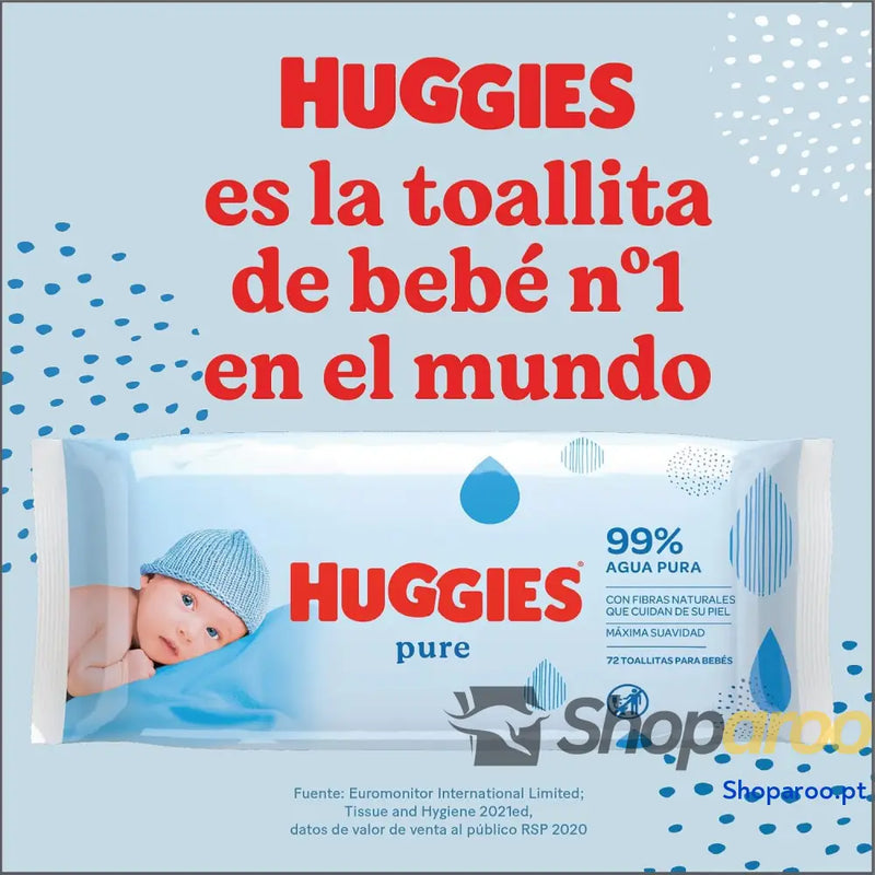 Huggies Pure Toalhitas para bebé 18 pacotes de 56 unidades (total 1008)