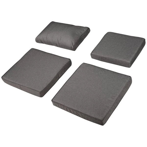 Conjunto de Jardim 8 Peças de Vime com 2 Mesas de Centro Poltronas e 2 Apoio para os Pés Marrom e Cinza