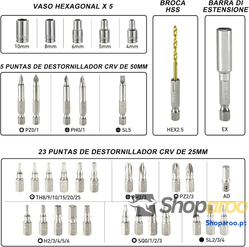 HYCHIKA Aparafusador elétrico de 6 N.m. chave fendas sem fios (máximo torque N.m 3,6 V 2,0 Ah) lanterna luz LED dentada