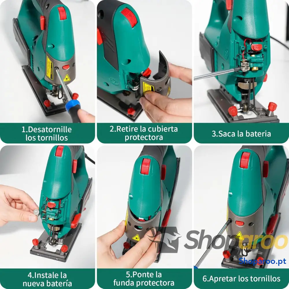HYCHIKA Serra de 110 mm 800 W 3000 SPM velocidade ajustável (1 6) 4 modos corte 45º a caixa magnética para lâmina