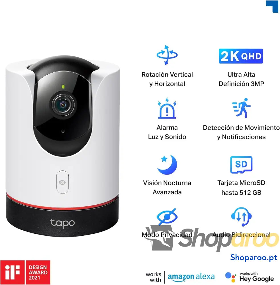 IA Câmara de vigilância 360° 2K QHD Inteligente visão noturna áudio bidirecional detecção movimento suporta cartão SD