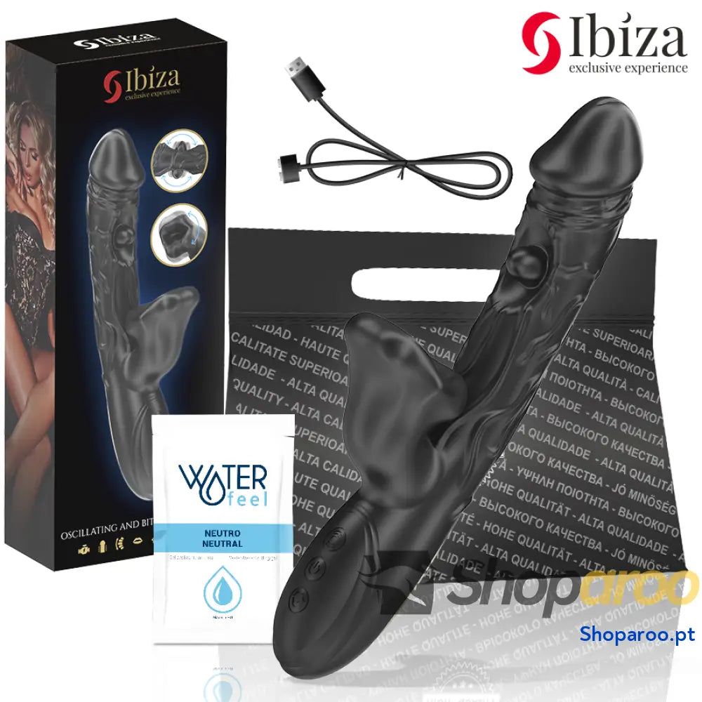 IBIZA - VIBRADOR E ESTIMULADOR DE CLITÓRIS COM EFEITO DE MORDIDA E ROTAÇÃO