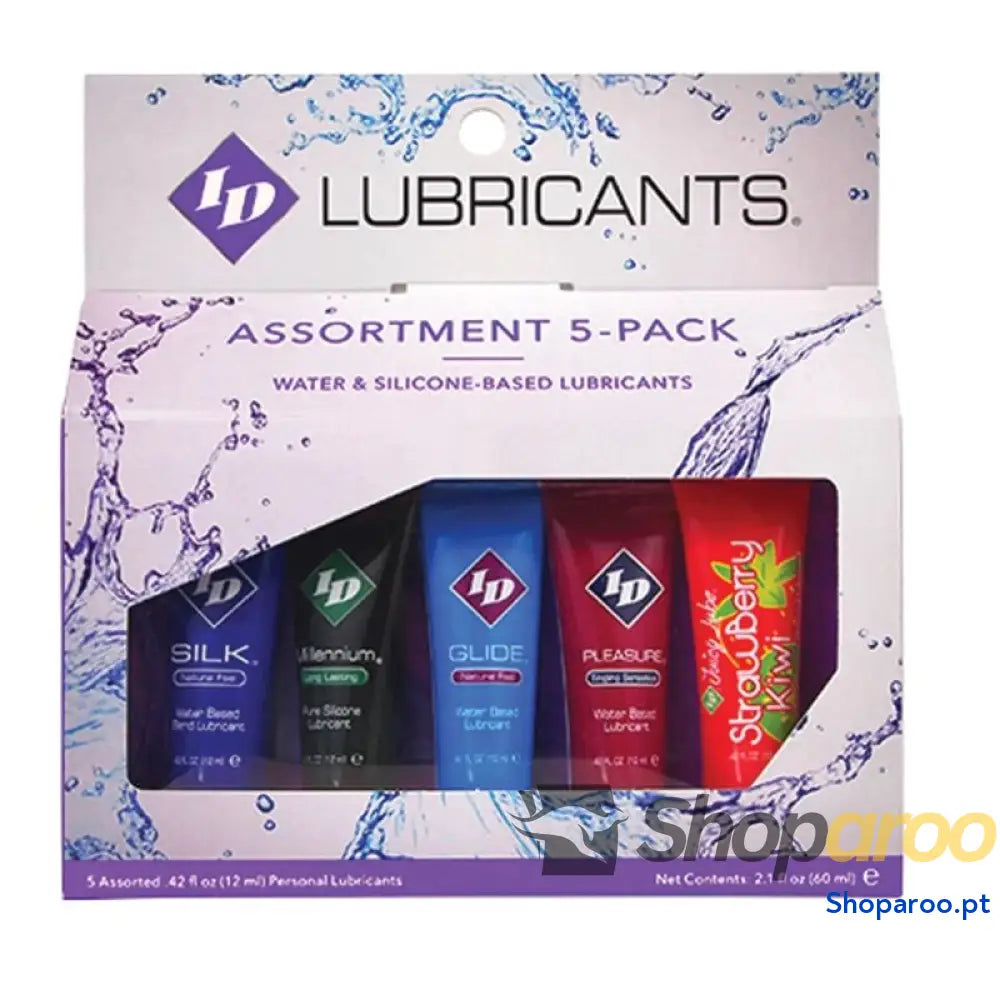 ID JUICY LUBE PACOTE DE TUBO LUBRIFICANTE 5X ASSORTED 12 ML