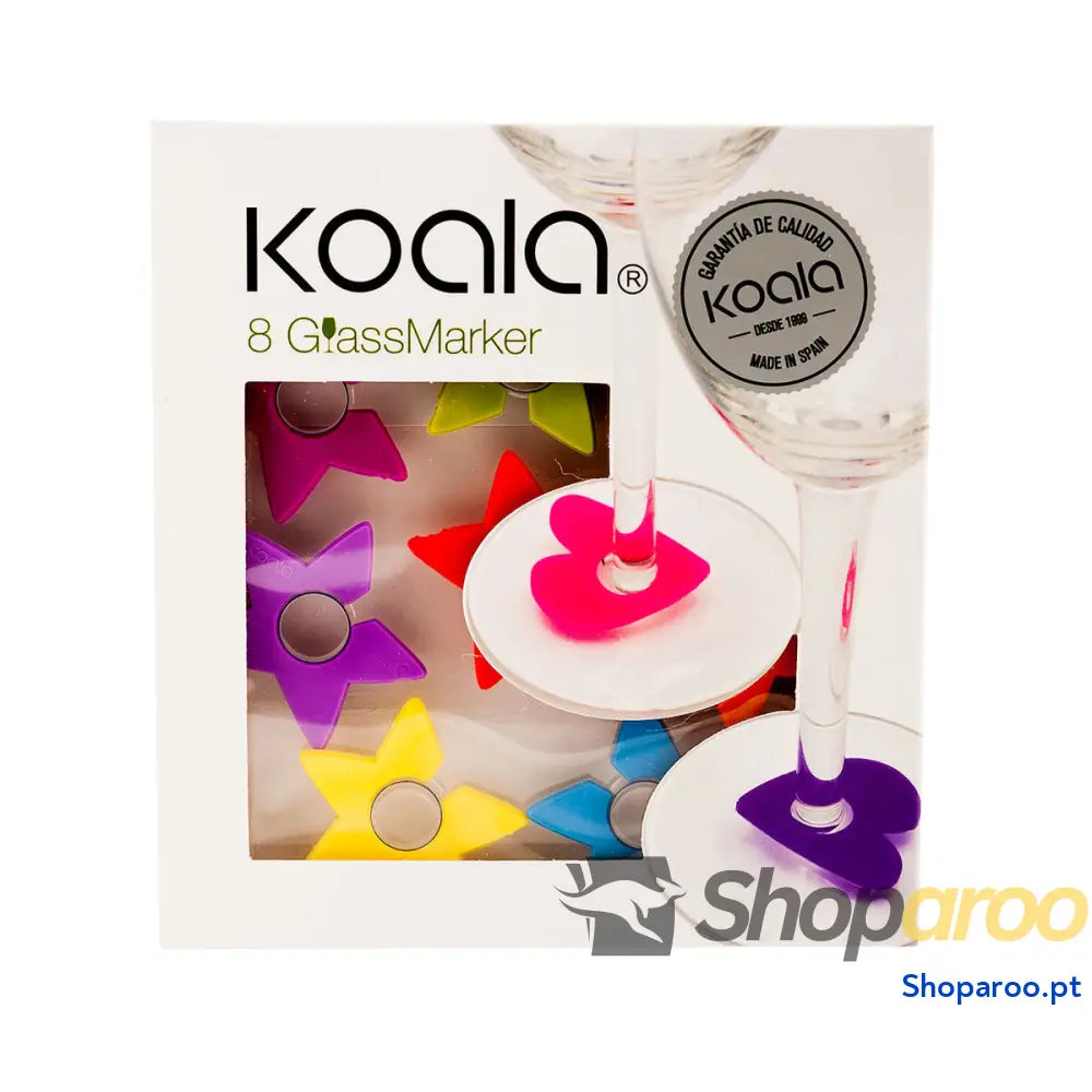 Identificador de Copos Koala Estrela Plástico Multicolor 8 Peças (12,8 x 5 13,7 cm)
