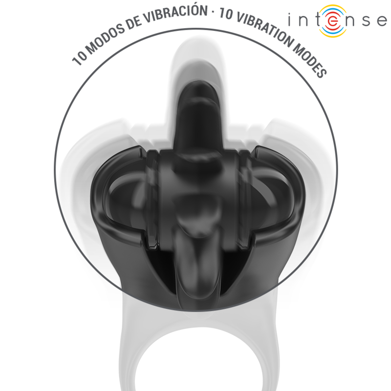 ANEL VIBRATÓRIO 10 VIBRAÇÕES COM ESTIMULADOR DE CLITÓRIS PRETO