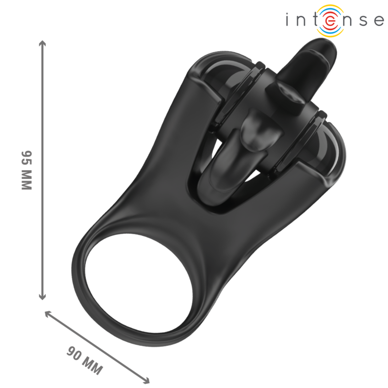ANEL VIBRATÓRIO 10 VIBRAÇÕES COM ESTIMULADOR DE CLITÓRIS PRETO