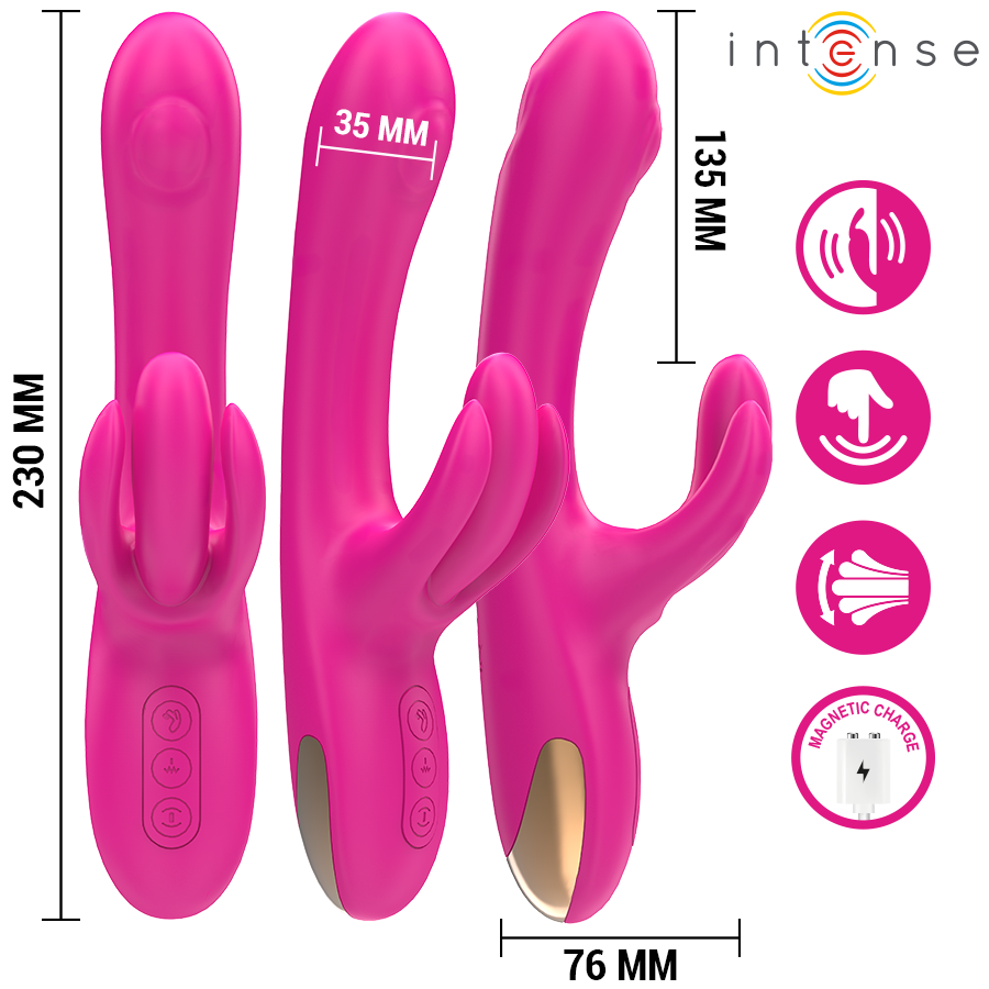 VIBRADOR BRITNEY MULTIFUNCIONAL RABBIT VIBRADOR 23 CM ROSA