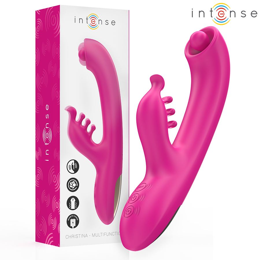 VIBRADOR INTENSE CHRISTINA MULTIFUNCIONAL RABBIT VIBRADOR 22,5 CM ROSA