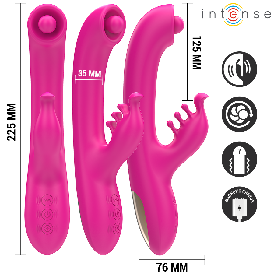 VIBRADOR INTENSE CHRISTINA MULTIFUNCIONAL RABBIT VIBRADOR 22,5 CM ROSA