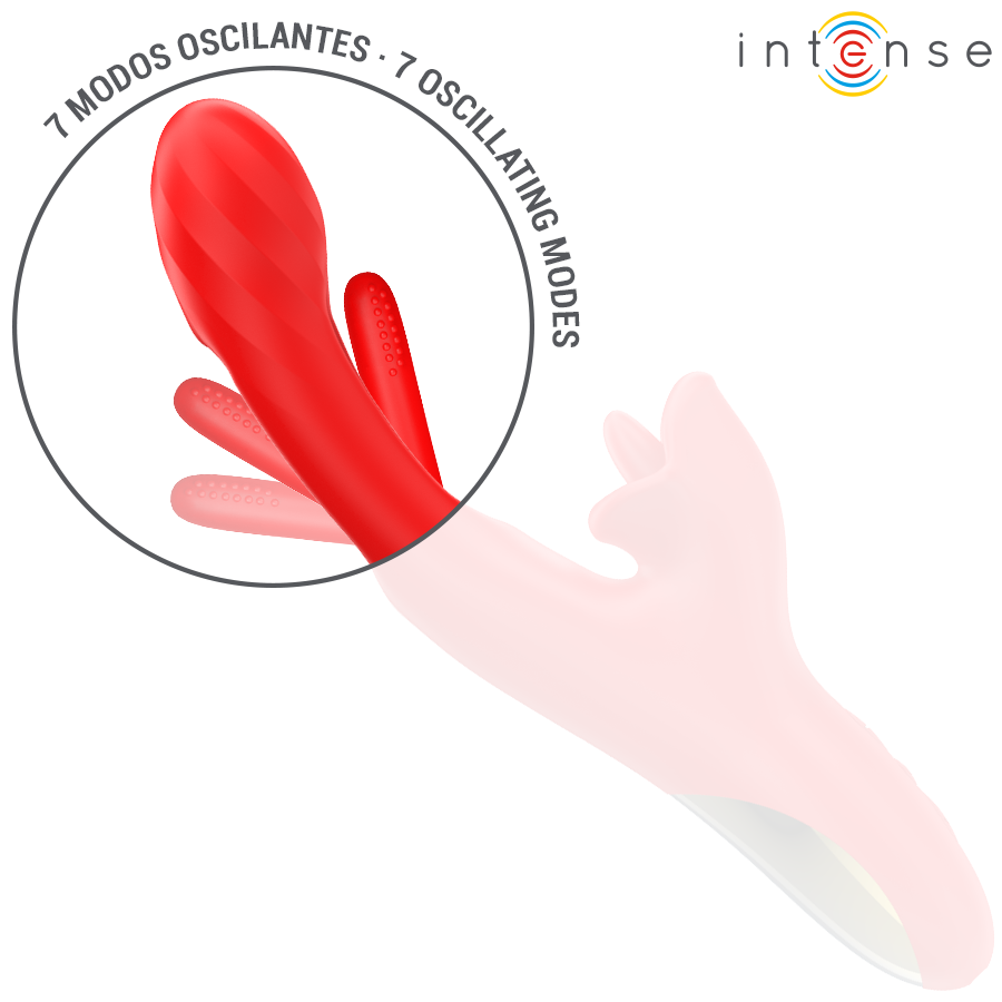 VIBRADOR INTENSE JESSICA MULTIFUNCIONAL ESTIMULAÇÃO DO CLITÓRIS 24,8 CM VERMELHO
