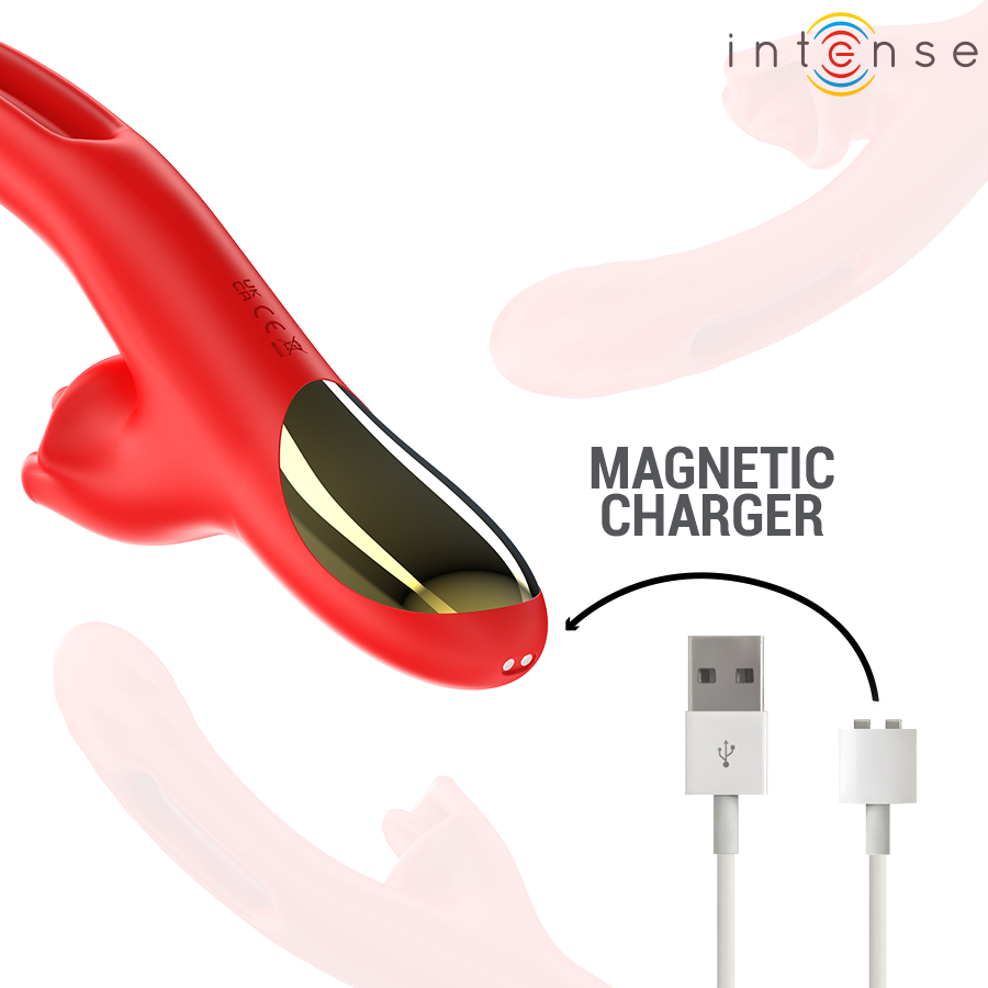 VIBRADOR INTENSE JESSICA MULTIFUNCIONAL ESTIMULAÇÃO DO CLITÓRIS 24,8 CM VERMELHO