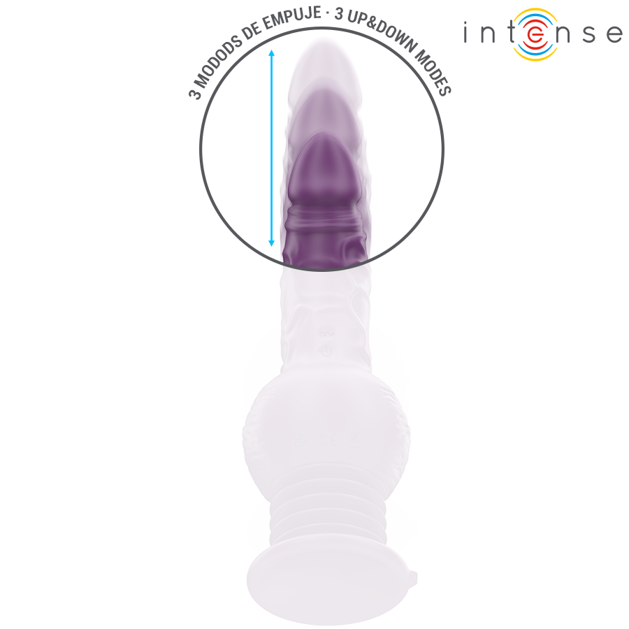 VIBRADOR MULTIFUNCIONAL TATUM COM VIBRAÇÃO PARA CIMA E PARA BAIXO 24 CM ROXO