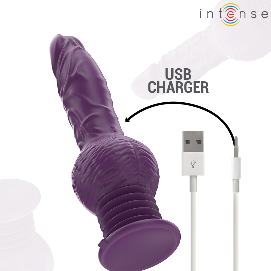 VIBRADOR MULTIFUNCIONAL TATUM COM VIBRAÇÃO PARA CIMA E PARA BAIXO 24 CM ROXO